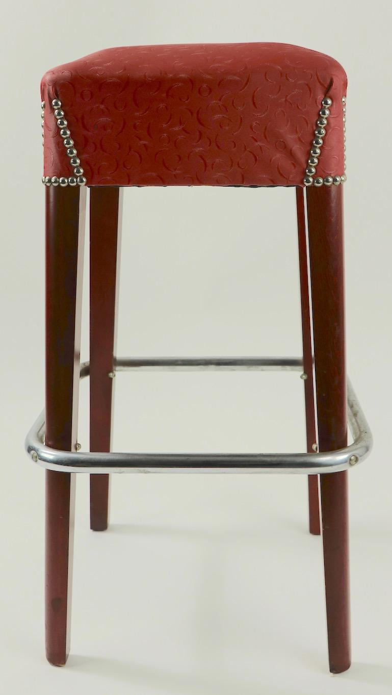 Mid-Century Modern Set of 8 Counter Bar Stools by Chairmaster