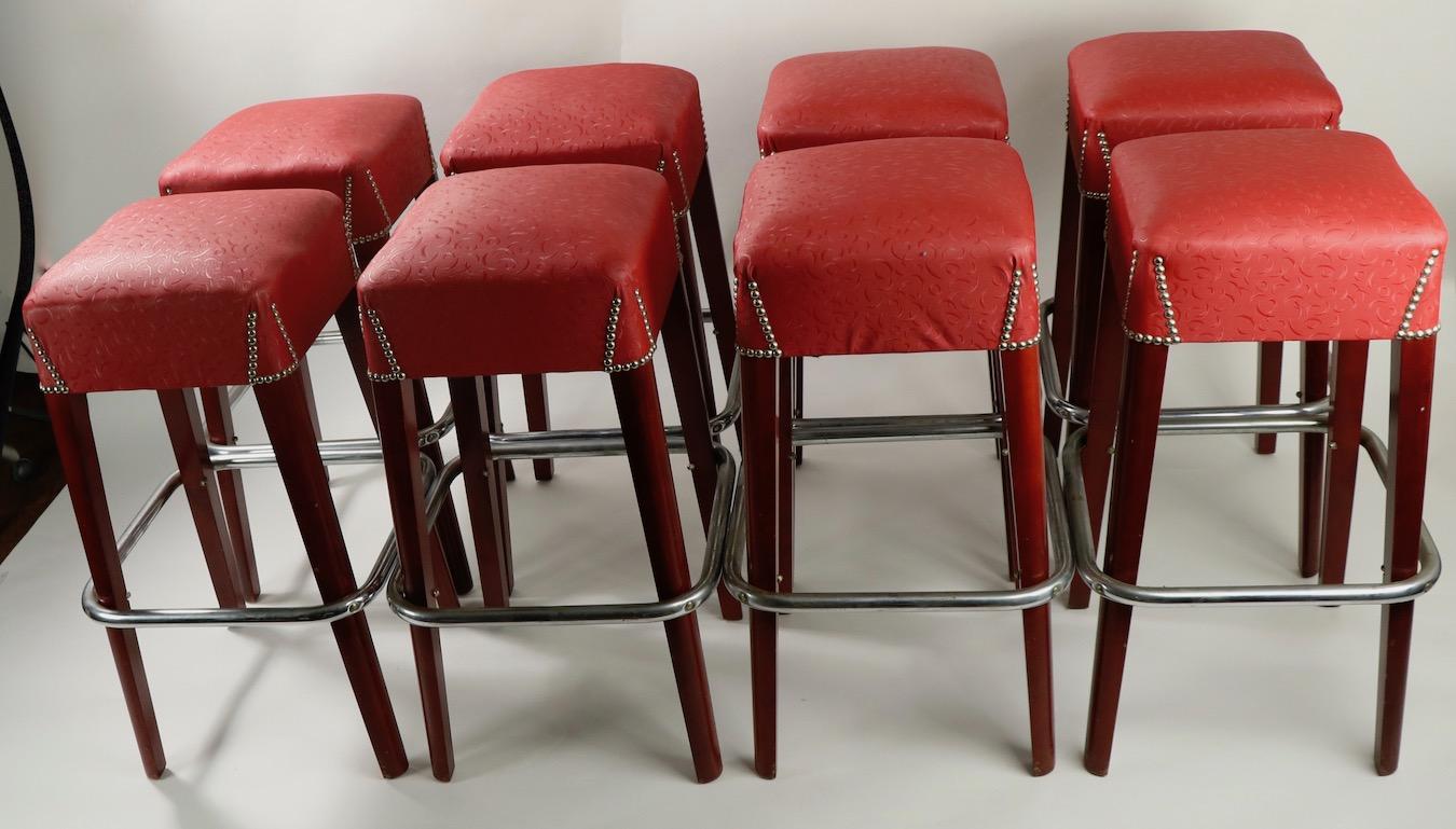 20th Century Set of 8 Counter Bar Stools by Chairmaster