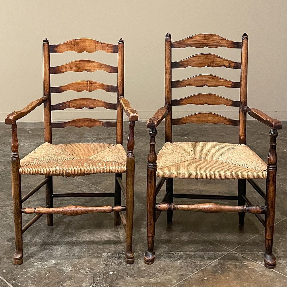 Set of 8 Country French Dining Chairs with Rush Seats Includes 2 Armchairs 6