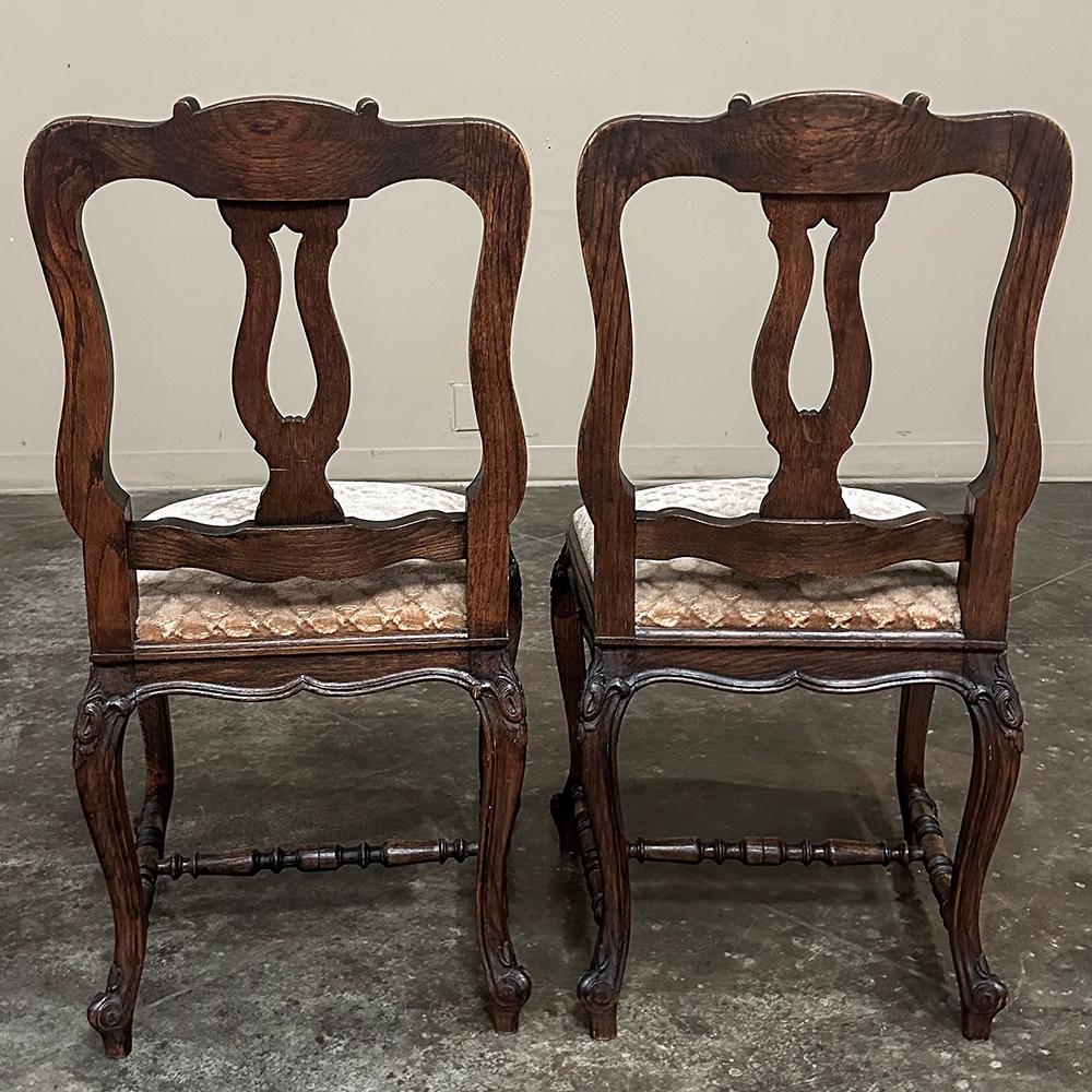 Set of 8 Country French Upholstered Dining Chairs includes 2 Armchairs For Sale 7