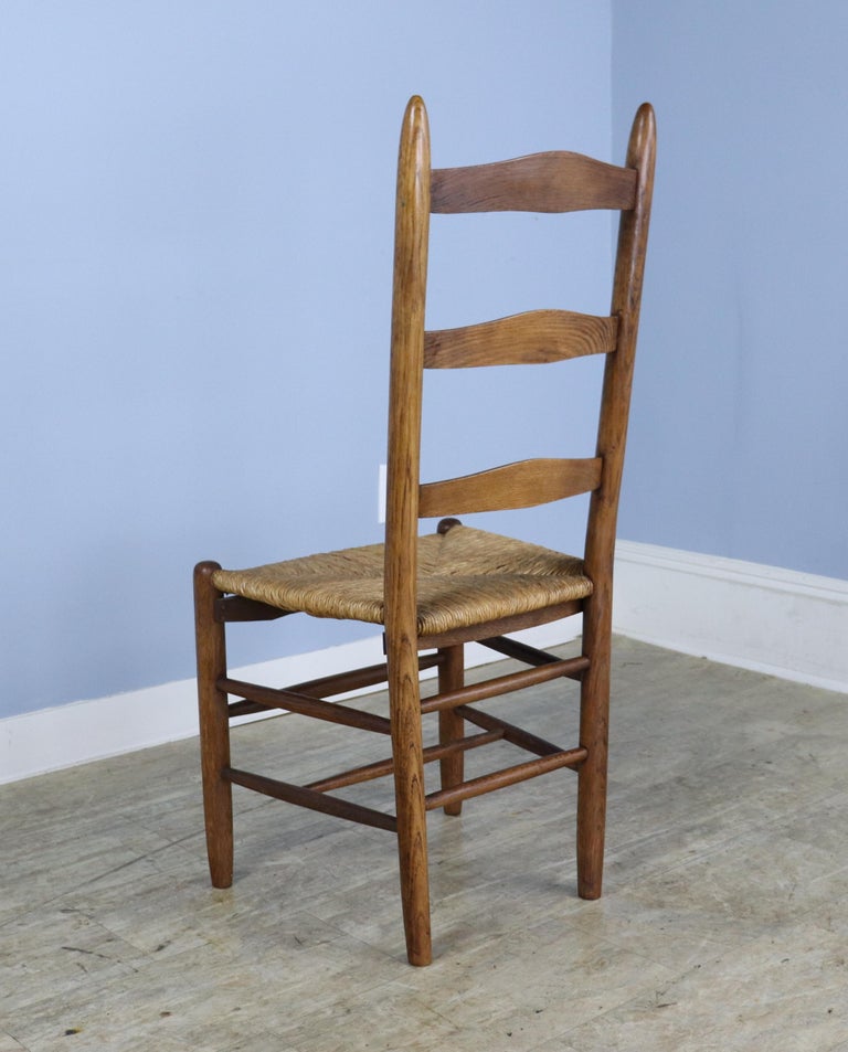 Set of 8 Country Oak Ladderback Chairs For Sale at 1stDibs