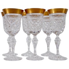 Set of 8 Crystal Dessert Wine Glasses Victoria Gold by Klokotschnik Zwiesel