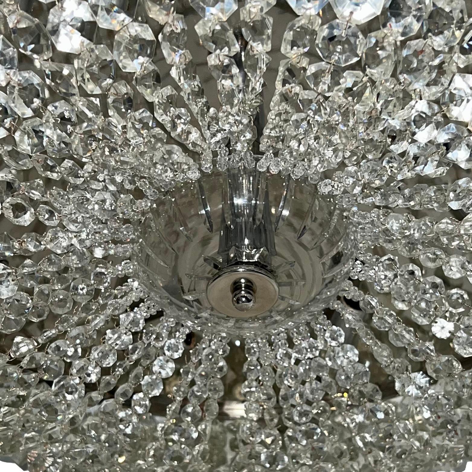 European Set of Crystal Flush Fixtures, Sold Individually For Sale