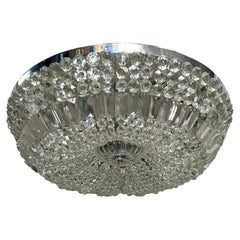 Vintage Set of Crystal Flush Fixtures, Sold Individually