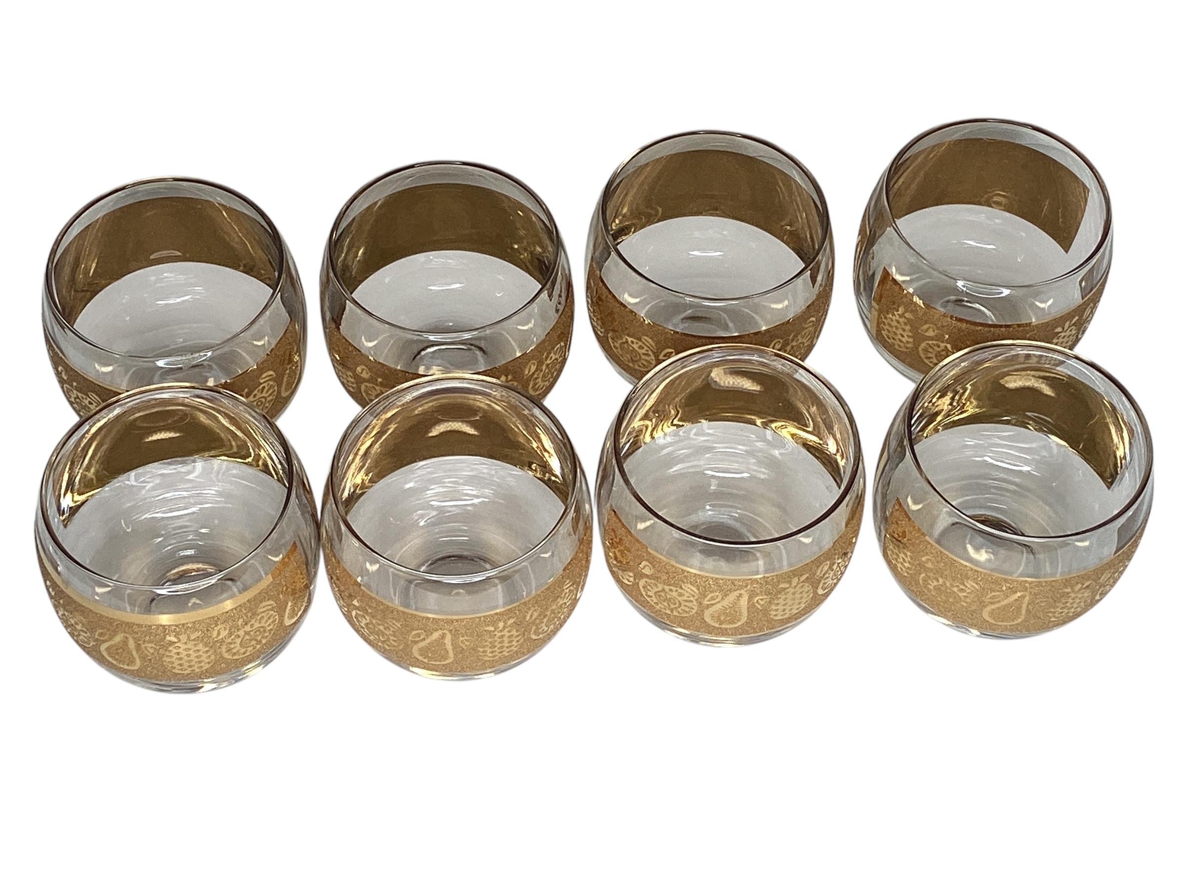 Set di 8 bicchieri da cocktail Culver Florentine Roly Poly in vendita 1