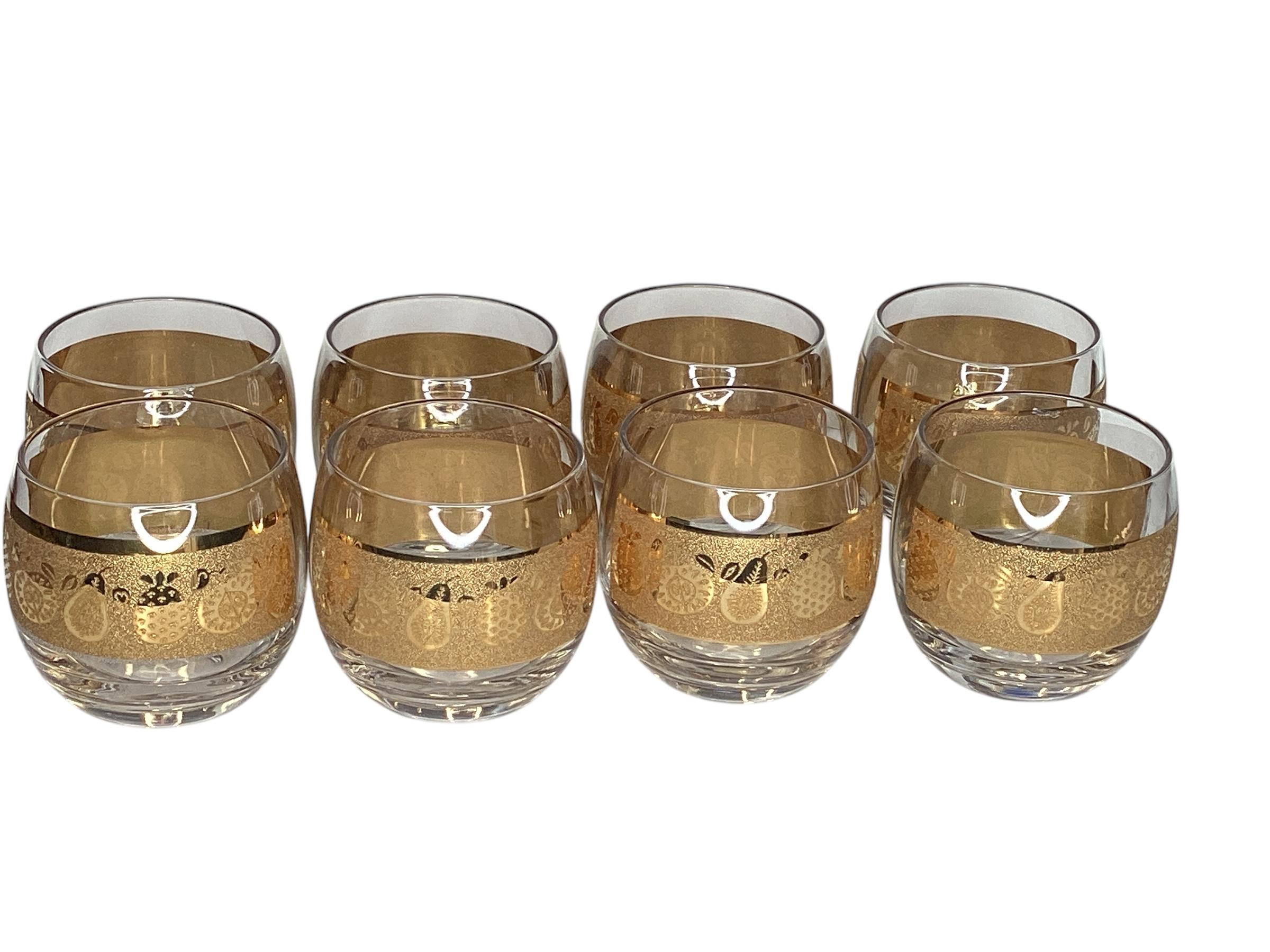 Set di 8 bicchieri da cocktail Culver Florentine Roly Poly in vendita 2