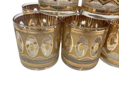 Set of 8 Culver Rock Cocktail Glasses "Regency White" Old Fashioned