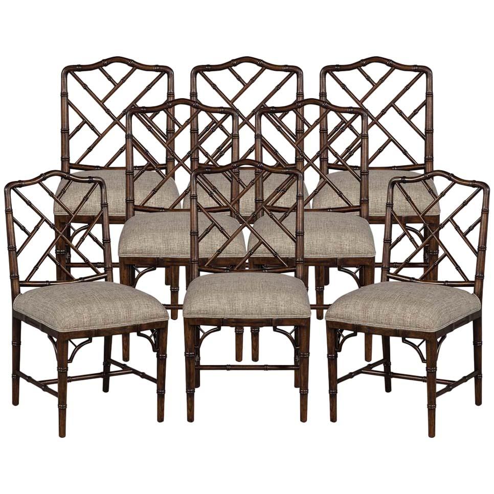 Set of 8 Custom Faux Bamboo Dining Chairs by Carrocel