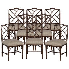 Set of 8 Custom Faux Bamboo Dining Chairs by Carrocel