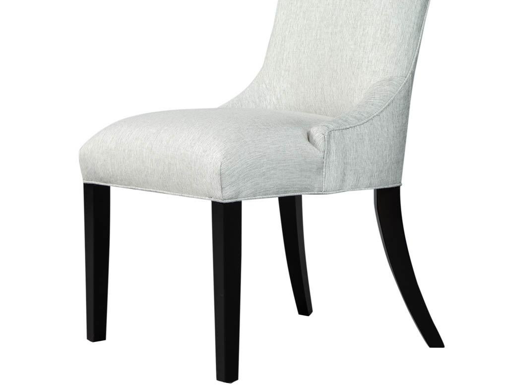 Set of 8 Custom Modern Dining Chairs in Textured Fabric by Carrocel 4