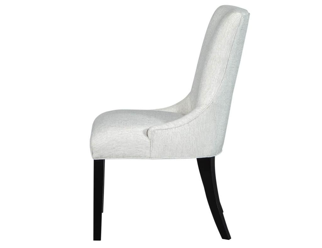 Canadian Set of 8 Custom Modern Dining Chairs in Textured Fabric by Carrocel