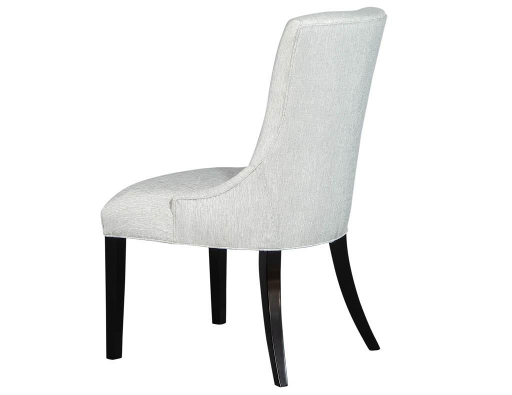 Set of 8 Custom Modern Dining Chairs in Textured Fabric by Carrocel In New Condition In North York, ON