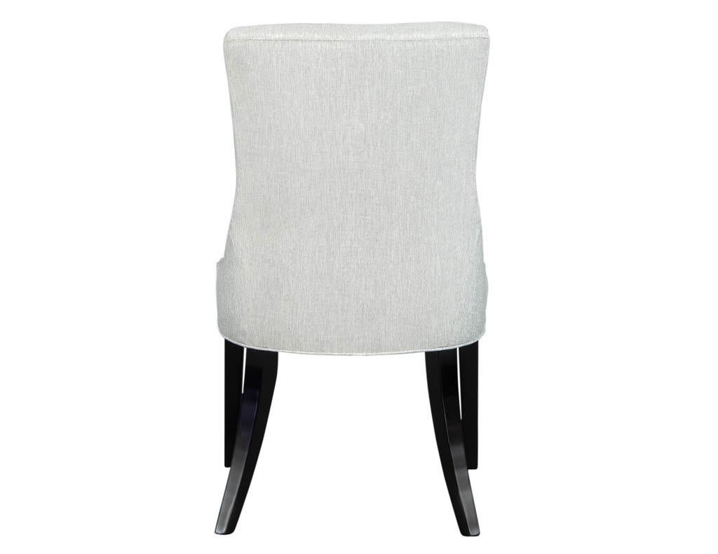 Contemporary Set of 8 Custom Modern Dining Chairs in Textured Fabric by Carrocel