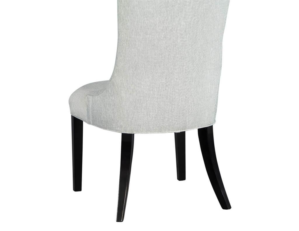 Set of 8 Custom Modern Dining Chairs in Textured Fabric by Carrocel 1