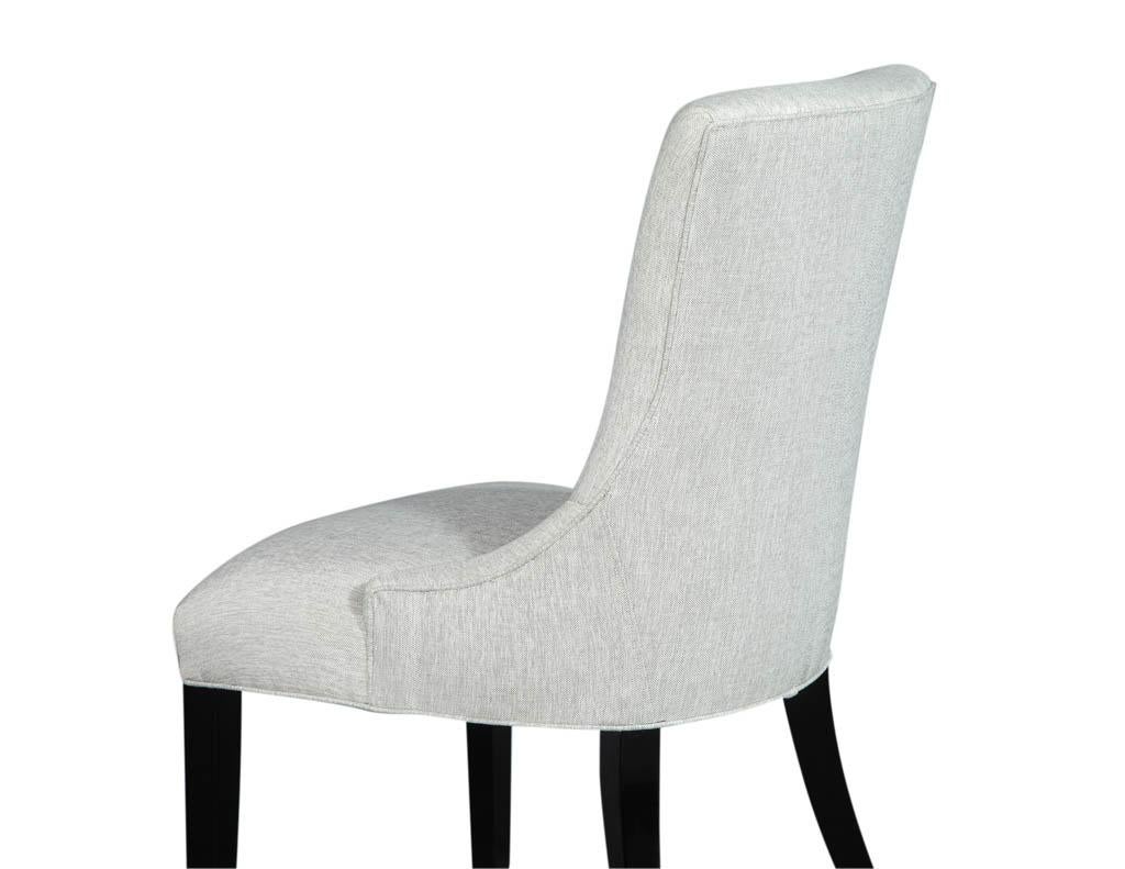 Set of 8 Custom Modern Dining Chairs in Textured Fabric by Carrocel 2
