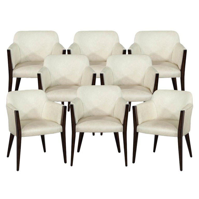 Set of 8 Custom Modern Leather Dining Chairs by Carrocel at 1stDibs