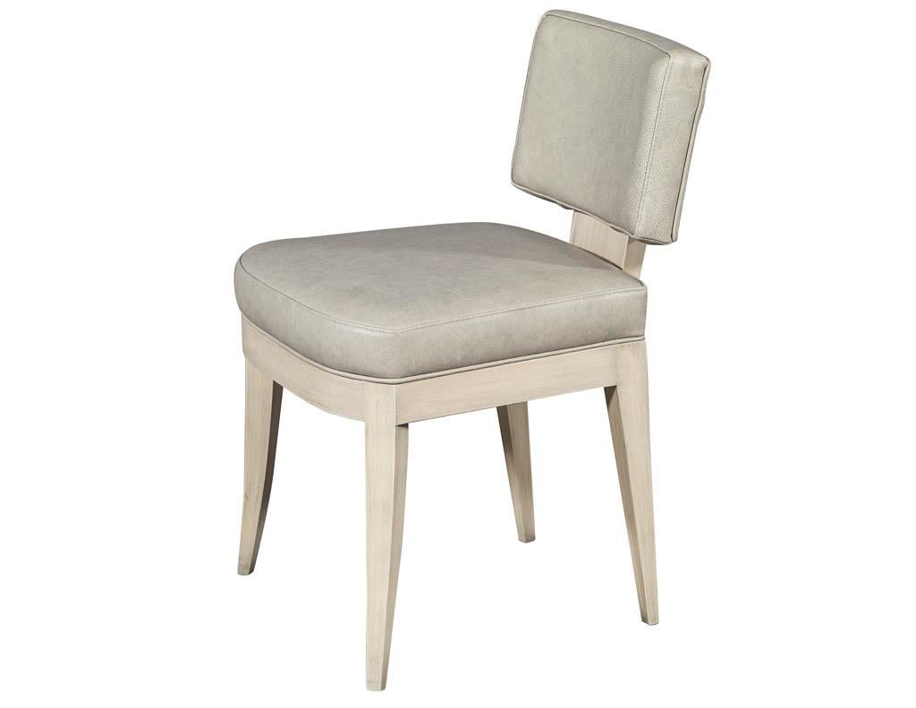 Moderno Set di 8 sedie da pranzo moderne in pelle personalizzate con finitura lavata in vendita