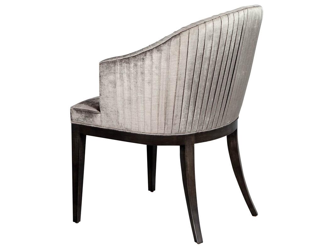 Modern Set of 8 Custom Pleated Dining Chairs by Carrocel For Sale