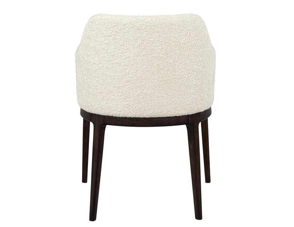 Tessuto Set of 8 Custom Reece Dining Chairs in Boucle Fabric by Carrocel in vendita