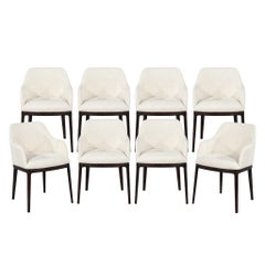 Set of 8 Custom Reece Dining Chairs in Boucle Fabric by Carrocel