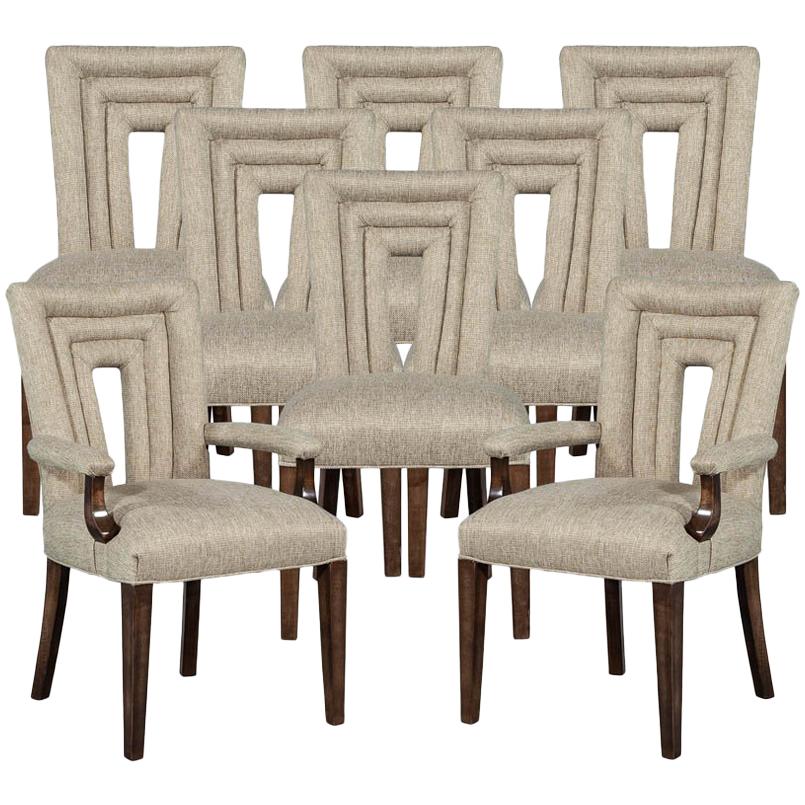 Set of 8 Custom Textured Dining Chairs by Carrocel
