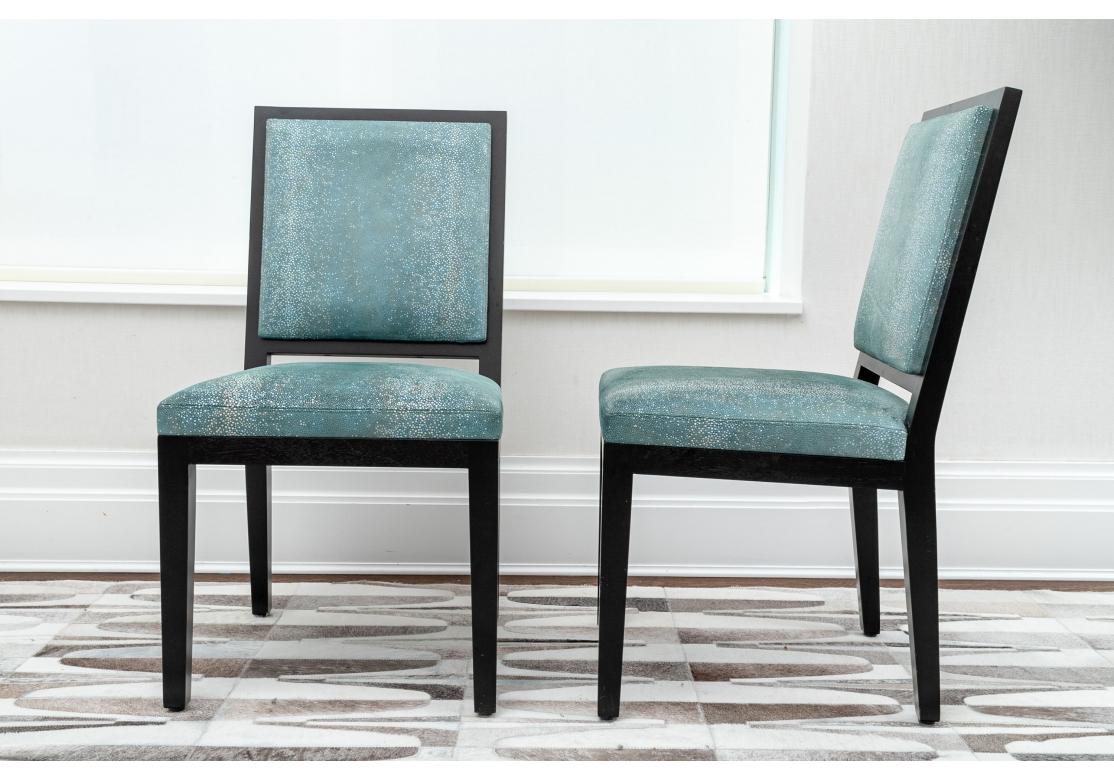 Set of 8 Custom Upholstered Christian Liaigre Dining Chairs In Good Condition In Bridgeport, CT