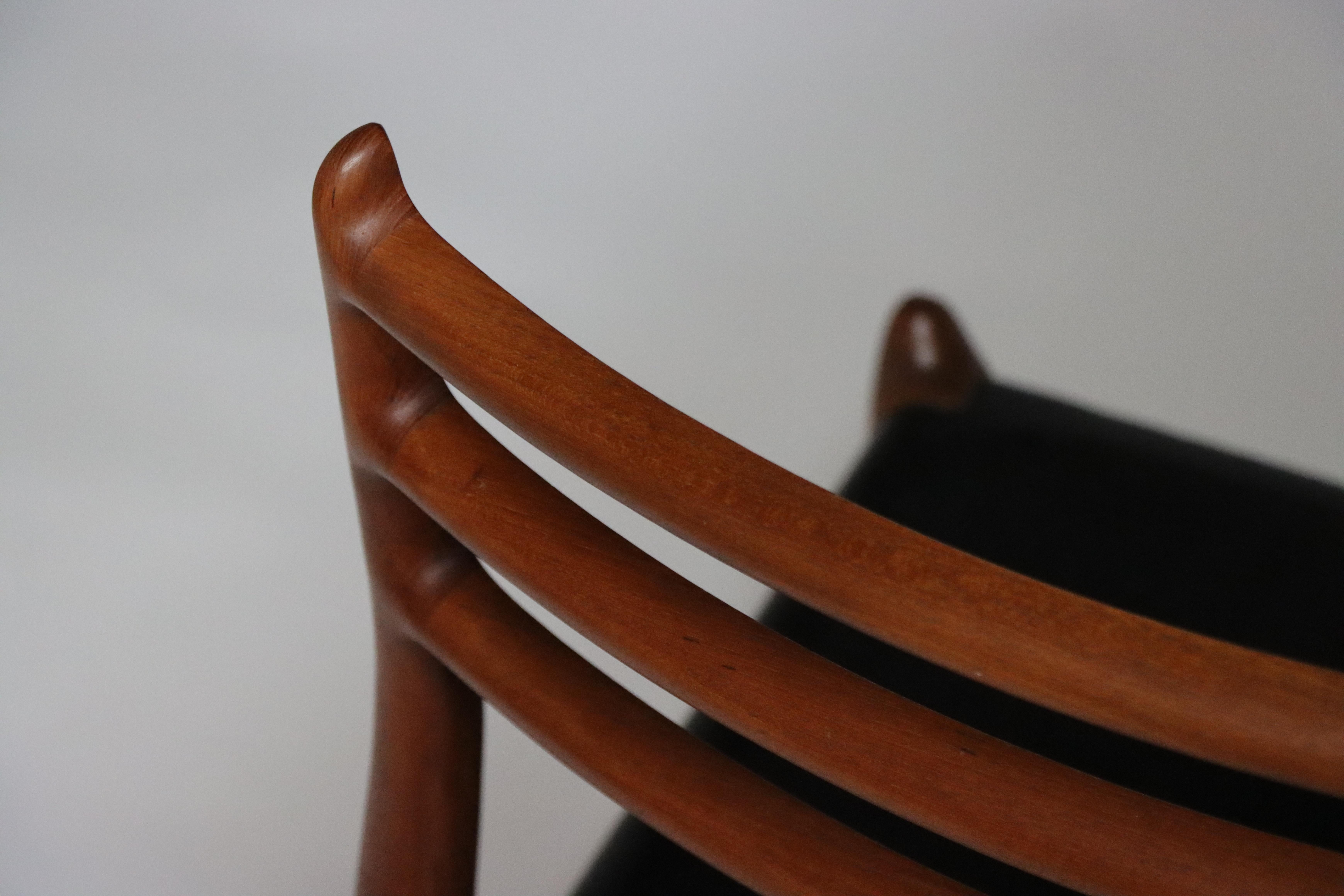 Ensemble de 8 chaises de salle à manger danoises par Neils O. Møller, modèle 78 en teck, milieu de siècle en vente 6