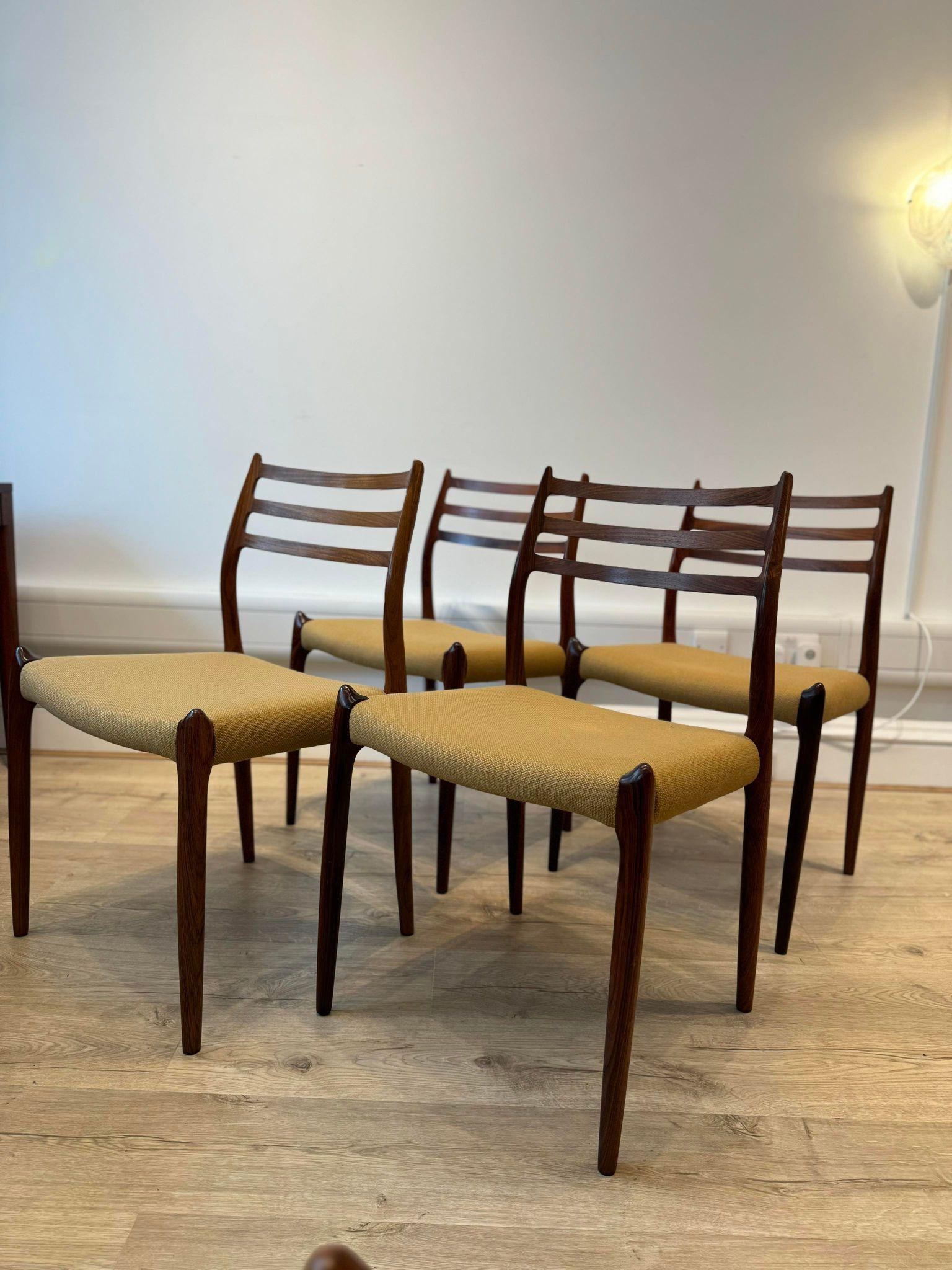  Set Of 8 Danish Dining Chairs by Niels Otto Møller, 1950's In Good Condition For Sale In London, GB