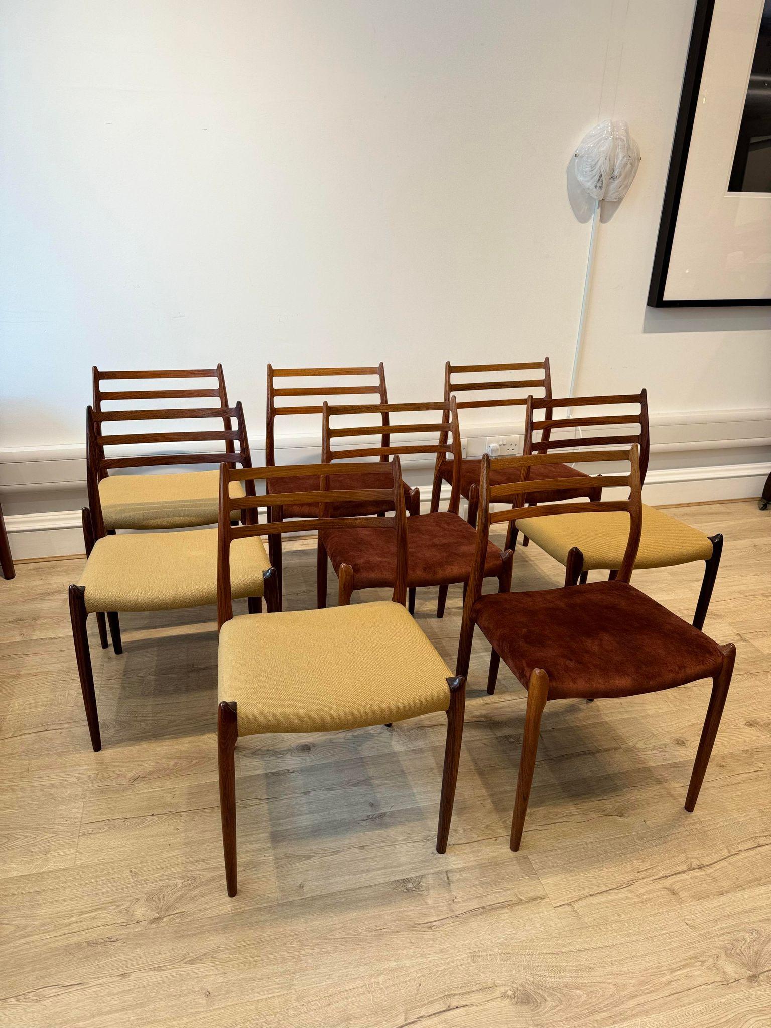 20th Century  Set Of 8 Danish Dining Chairs by Niels Otto Møller, 1950's For Sale