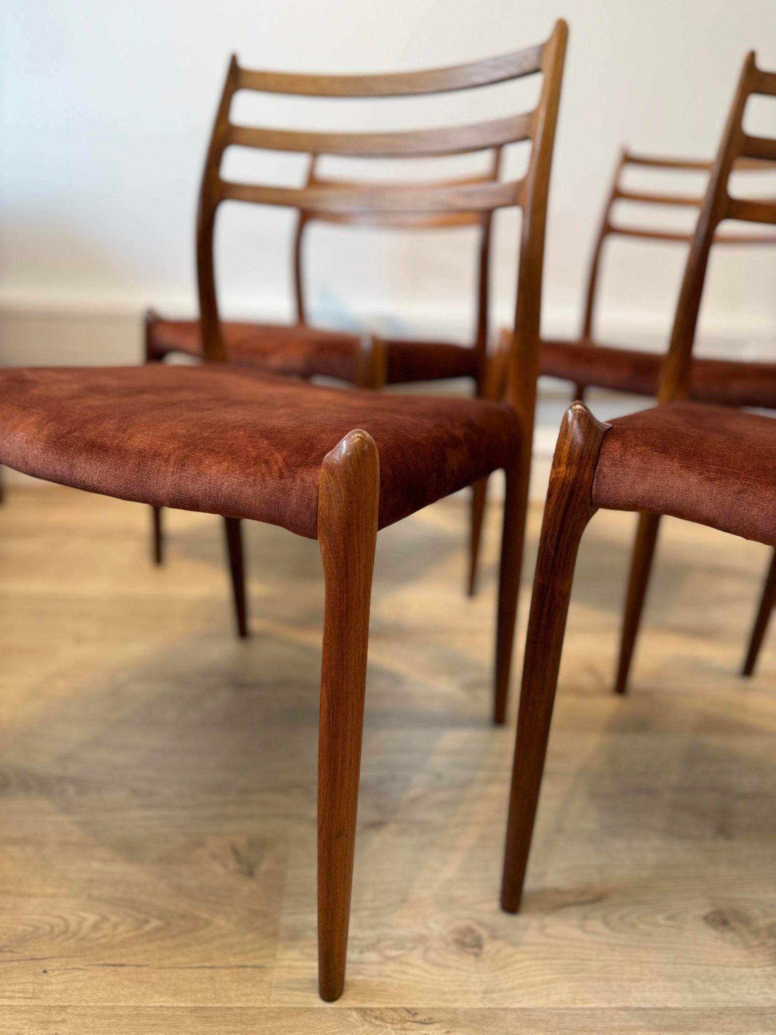 Rosewood  Set Of 8 Danish Dining Chairs by Niels Otto Møller, 1950's For Sale