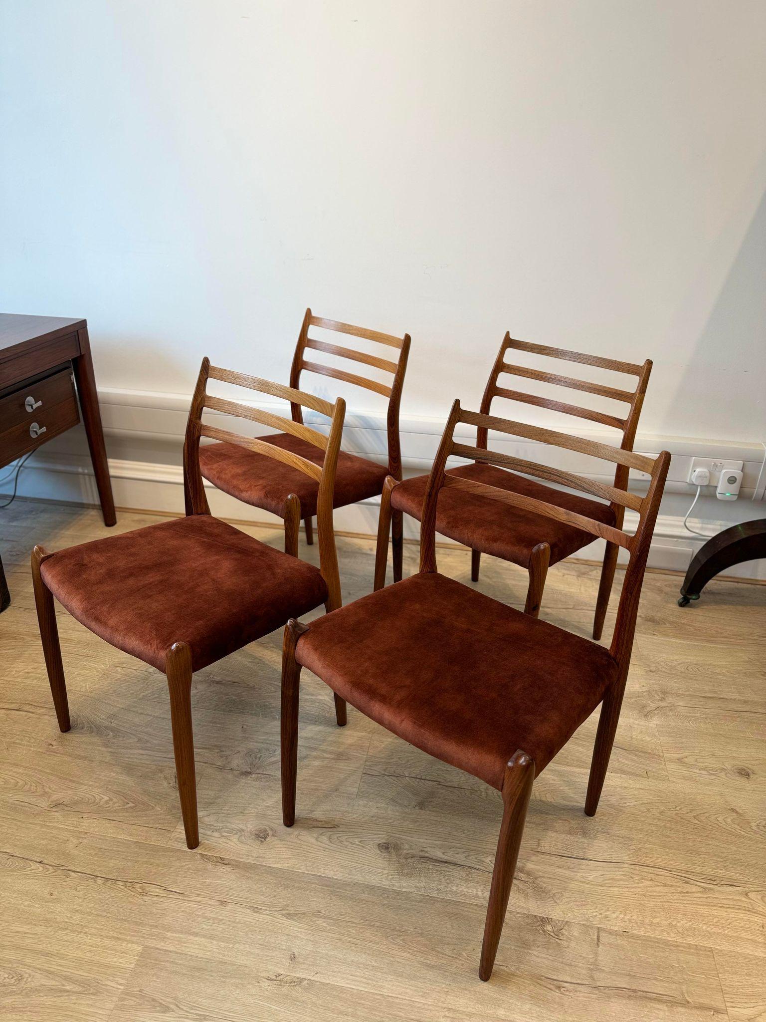  Set Of 8 Danish Dining Chairs by Niels Otto Møller, 1950's For Sale 1