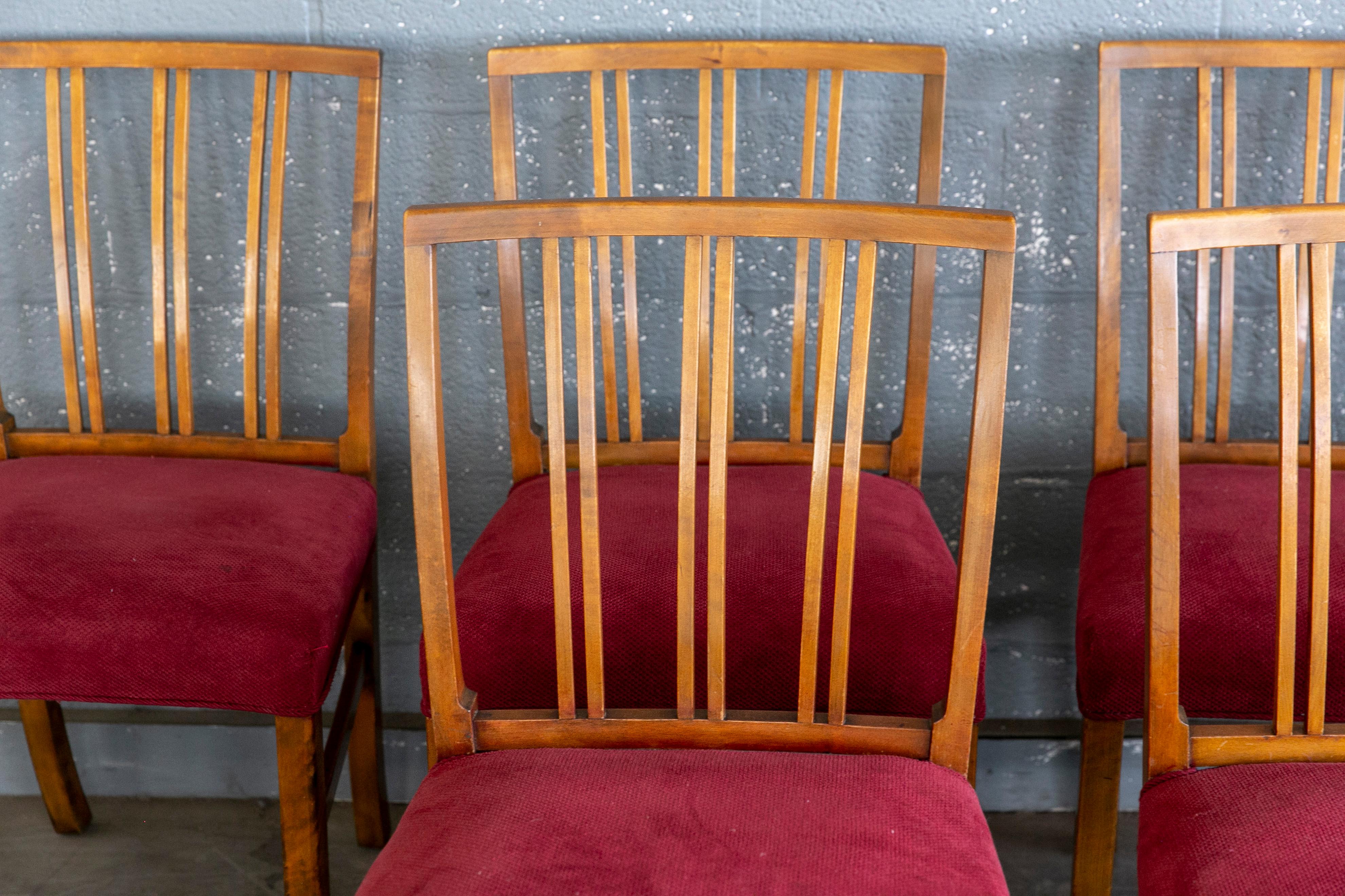 Set of 8 Danish Dining Chairs in Walnut by Th Schmidt 1940's In Good Condition For Sale In Bridgeport, CT