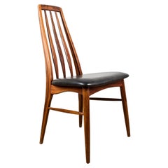 Set of 8 Danish Eva Dining Chairs in Rosewood and Leather by Niels Koefoed