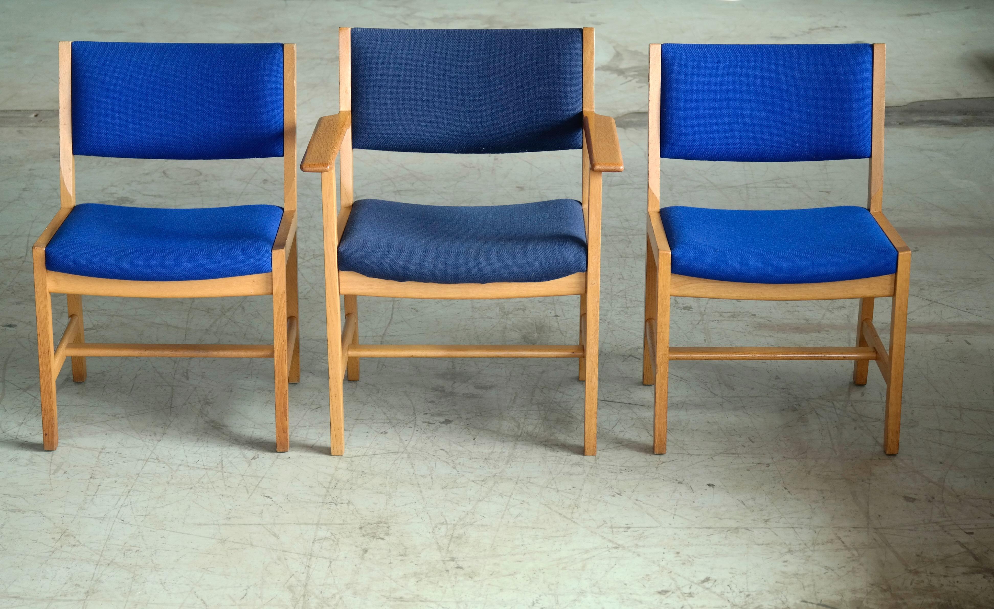 Late 20th Century Set of 8 Danish Hans Wegner Oak Dining Chairs for GETAMA