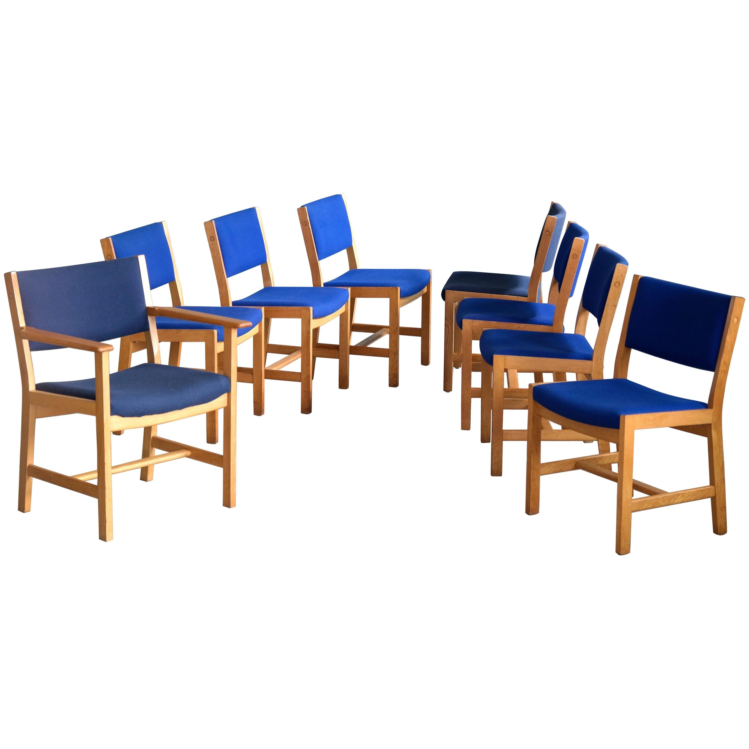 Set of 8 Danish Hans Wegner Oak Dining Chairs for GETAMA