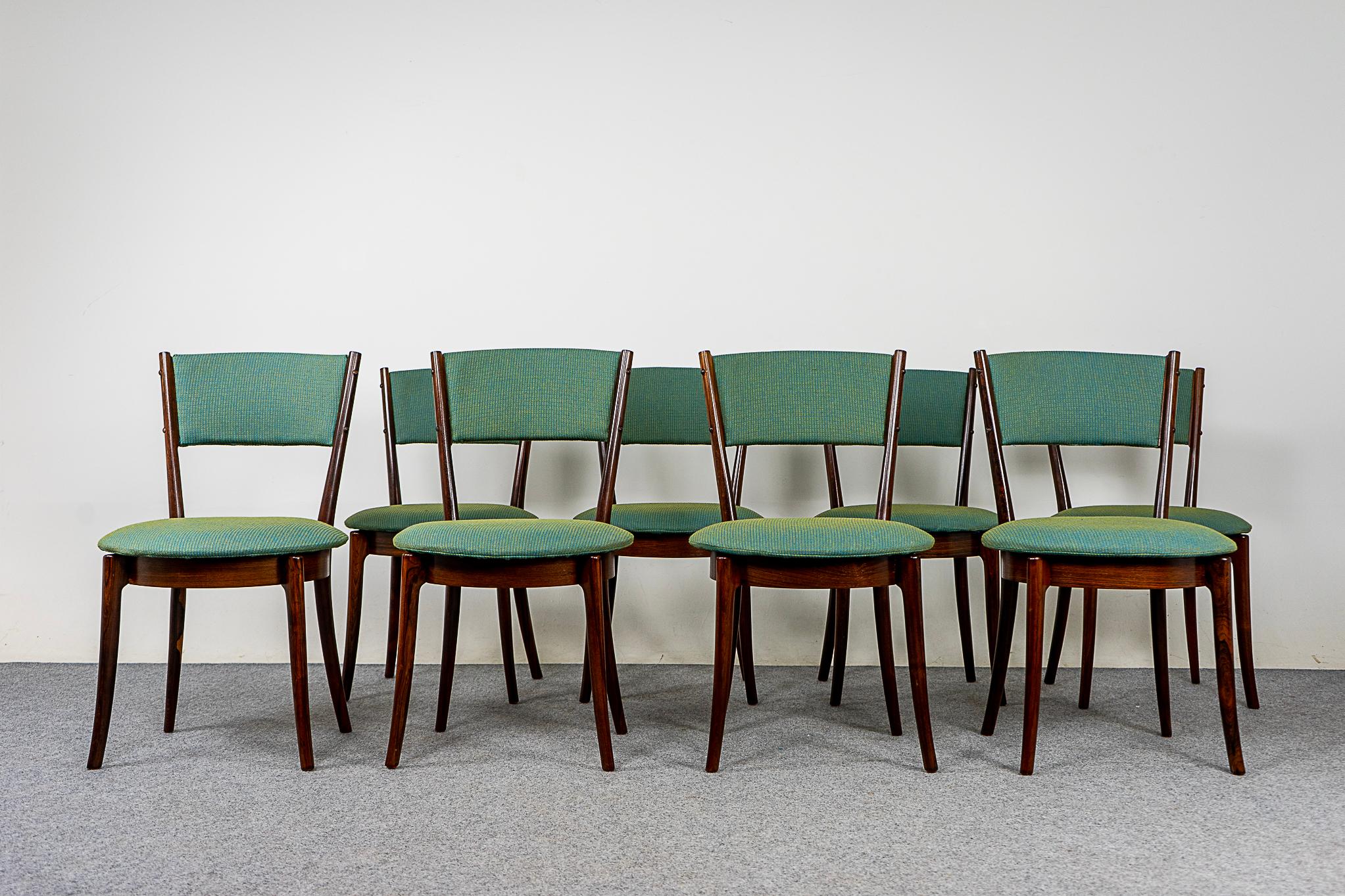Set of 8 Danish Mid-Century Modern Rosewood Dining Chairs For Sale 4