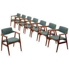 Set of 8 Danish Midcentury Teak Dining Chairs by Svend Aage Eriksen