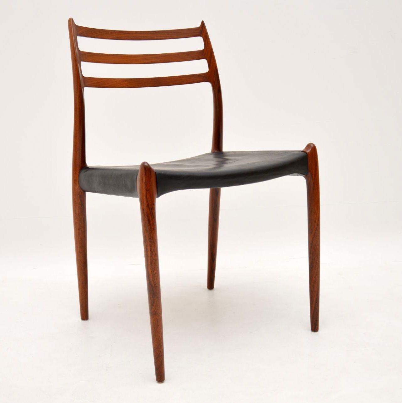 Set of 8 Danish Model 78 Dining Chairs by Niels Moller In Good Condition In London, GB
