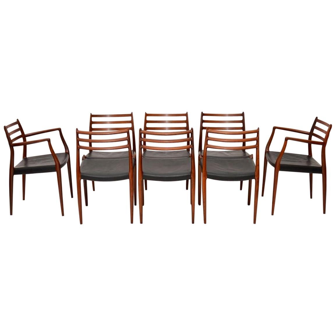 Set of 8 Danish Model 78 Dining Chairs by Niels Moller