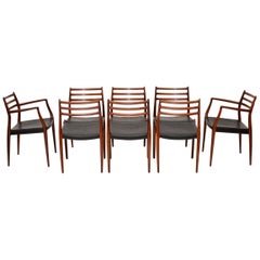 Set of 8 Danish Model 78 Dining Chairs by Niels Moller