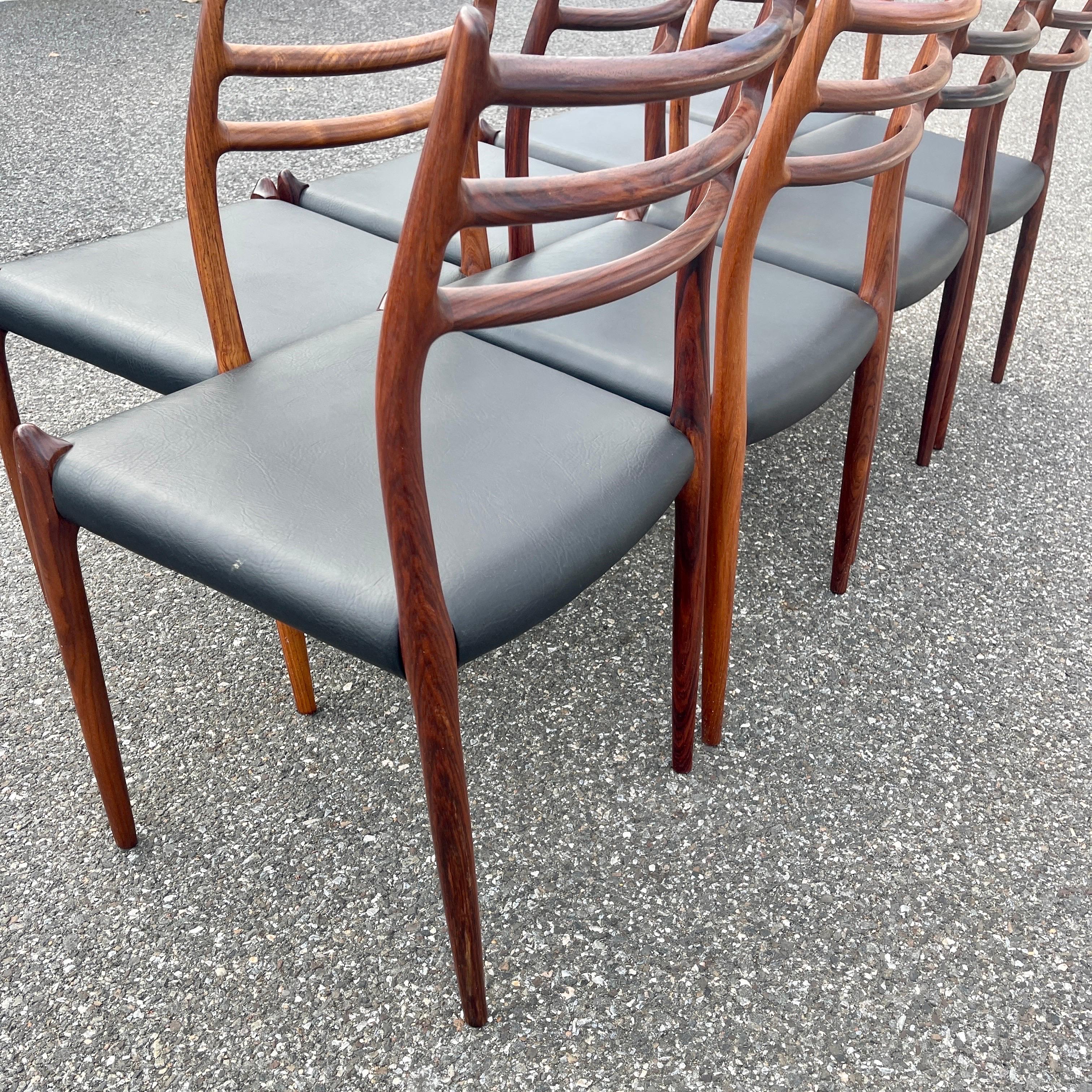 Set of 8 Danish Model 78 Rosewood Dining Chairs, by Niels O. Møller  2
