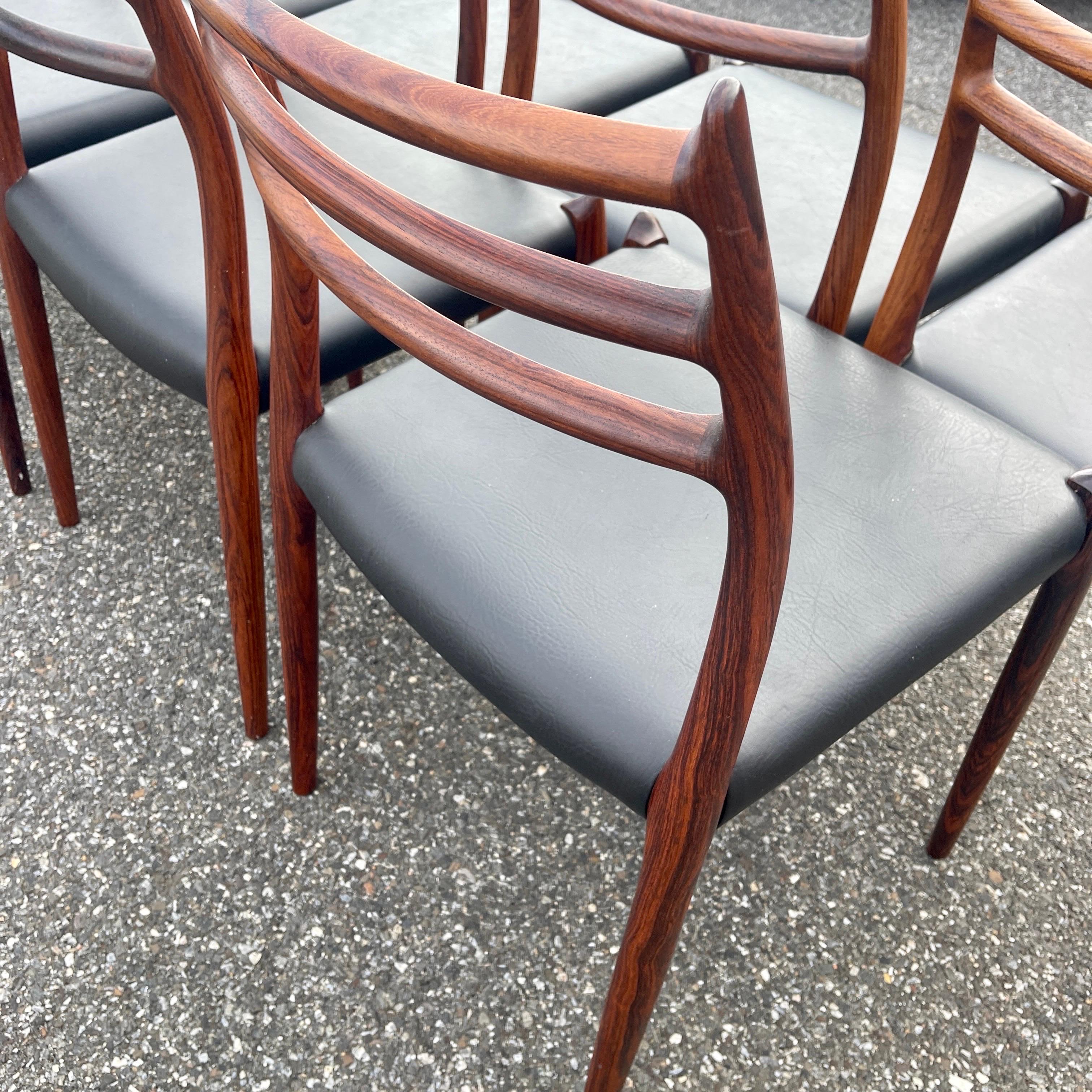 Set of 8 Danish Model 78 Rosewood Dining Chairs, by Niels O. Møller  3