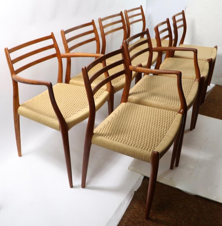 Set of 8 Danish Modern Dining Chairs by Neils O. Moller for Jl. Moller 7