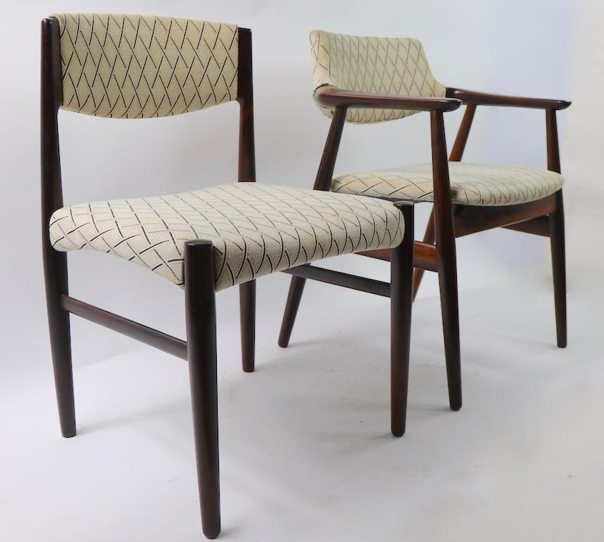 Set aus 8 modernen dänischen Esszimmerstühlen aus Palisanderholz von Grete Jalk im Angebot 3