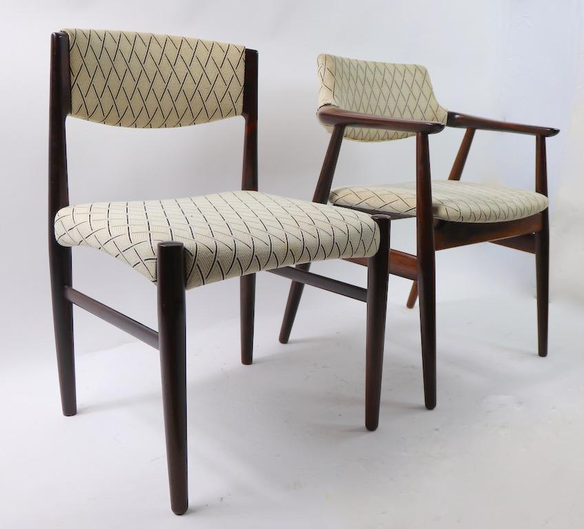 Set aus 8 modernen dänischen Esszimmerstühlen aus Palisanderholz von Grete Jalk im Angebot 4