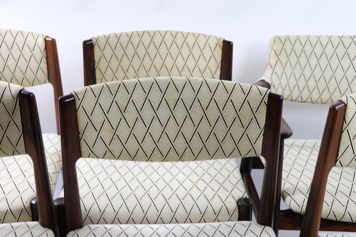 Set aus 8 modernen dänischen Esszimmerstühlen aus Palisanderholz von Grete Jalk im Angebot 2