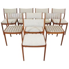 Set of 8 Danish Modern Johannes Andersen Uldum Mobelfrabrik Teak Dining Chairs