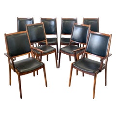 Set of 8 Danish Modern Rosewood and Leather Dining Chairs