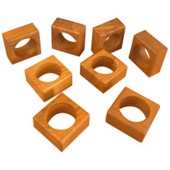 Set of 8 Danish Modern Teak Napkin Rings