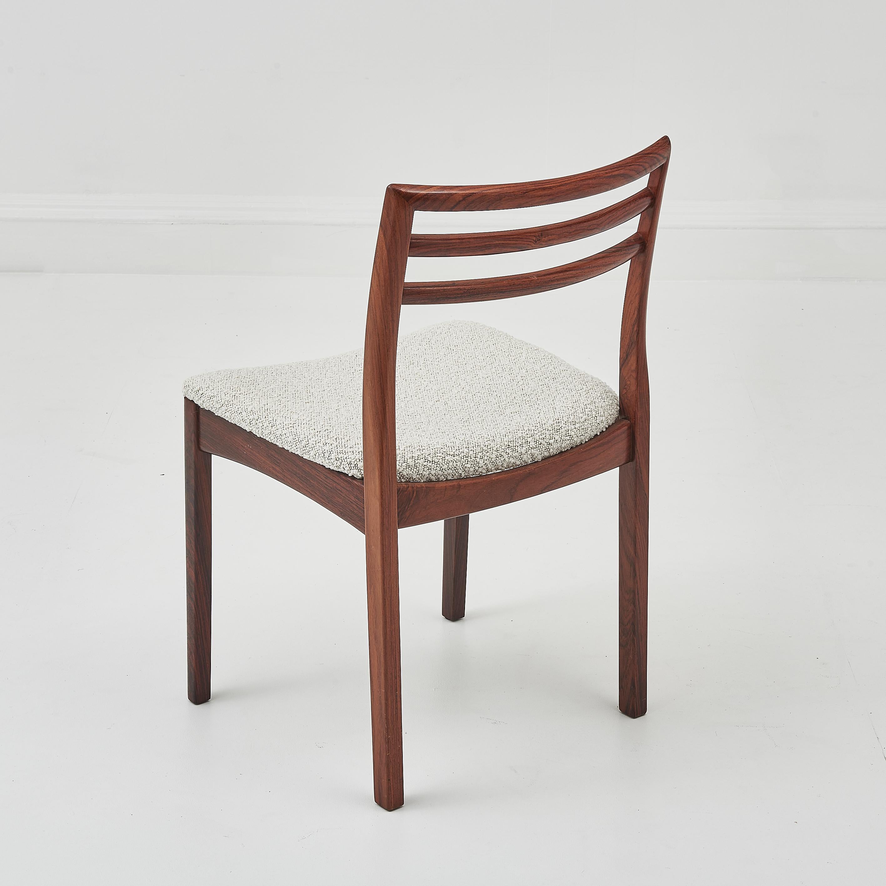 Set of 8 Danish Rosewood Dining Chairs Recently Upholstered In Boucle 3